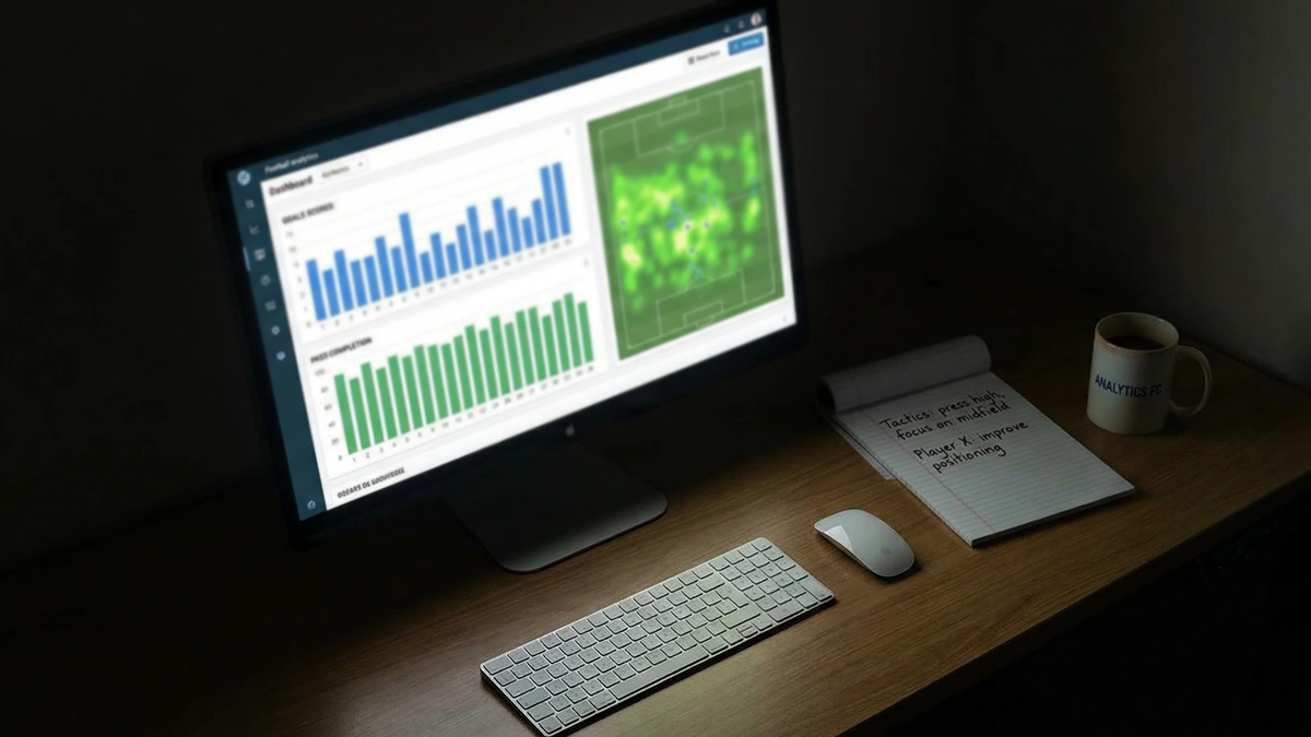 Analisi statistica di una partita di calcio con dati su schermo