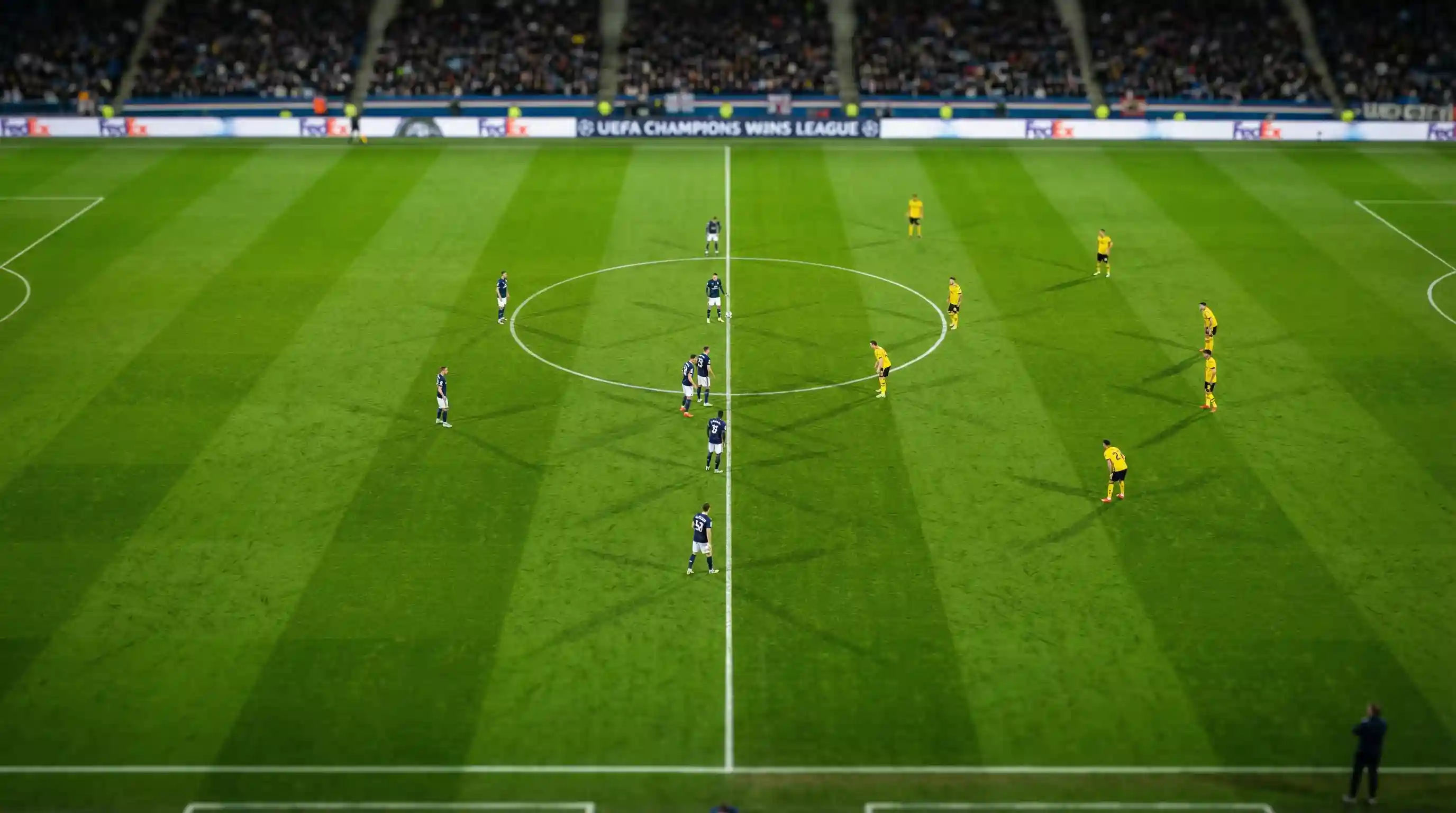 Campo da calcio con linea di handicap sovrapposta che illustra la differenza tra handicap asiatico ed europeo