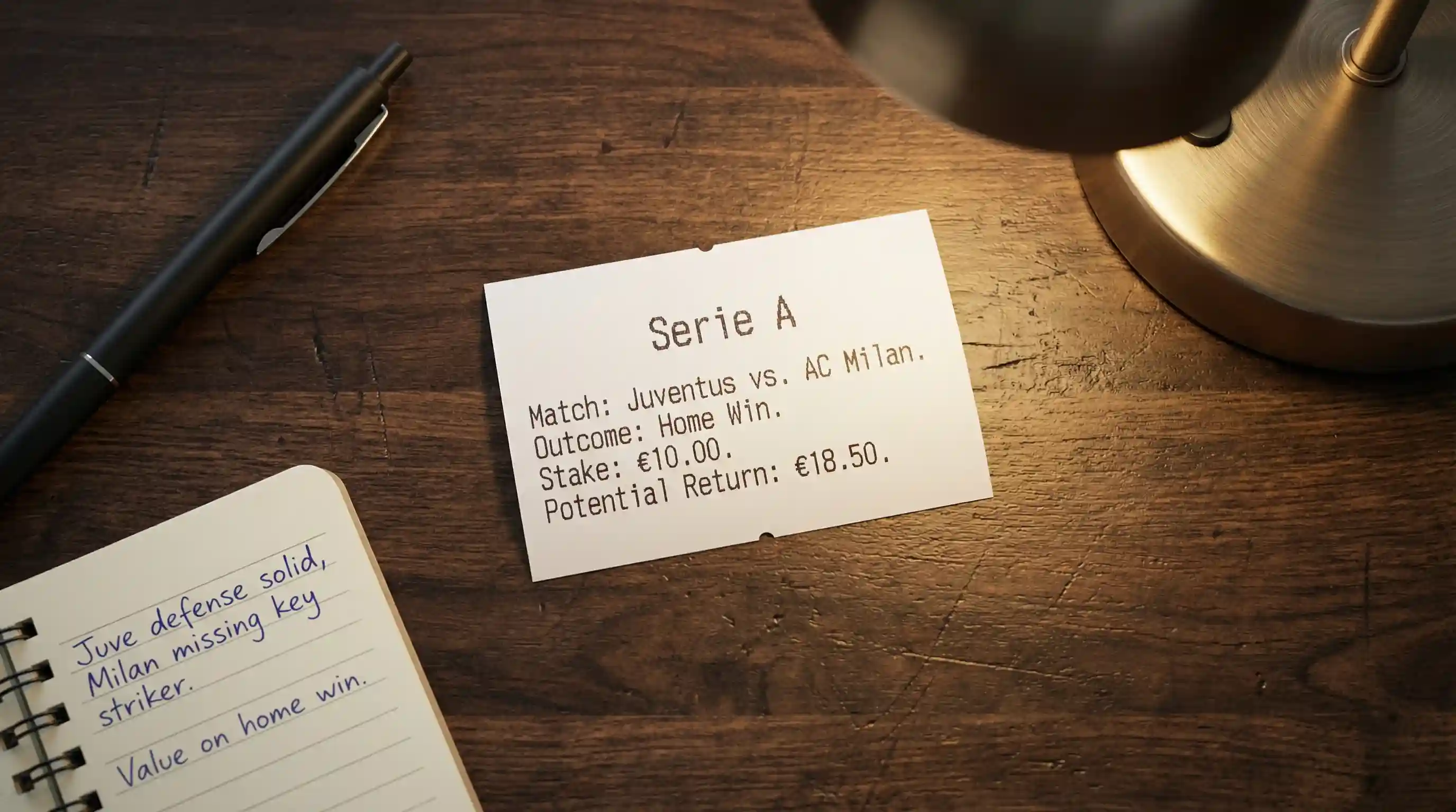 Singola scommessa su una partita di calcio con analisi strategica del match