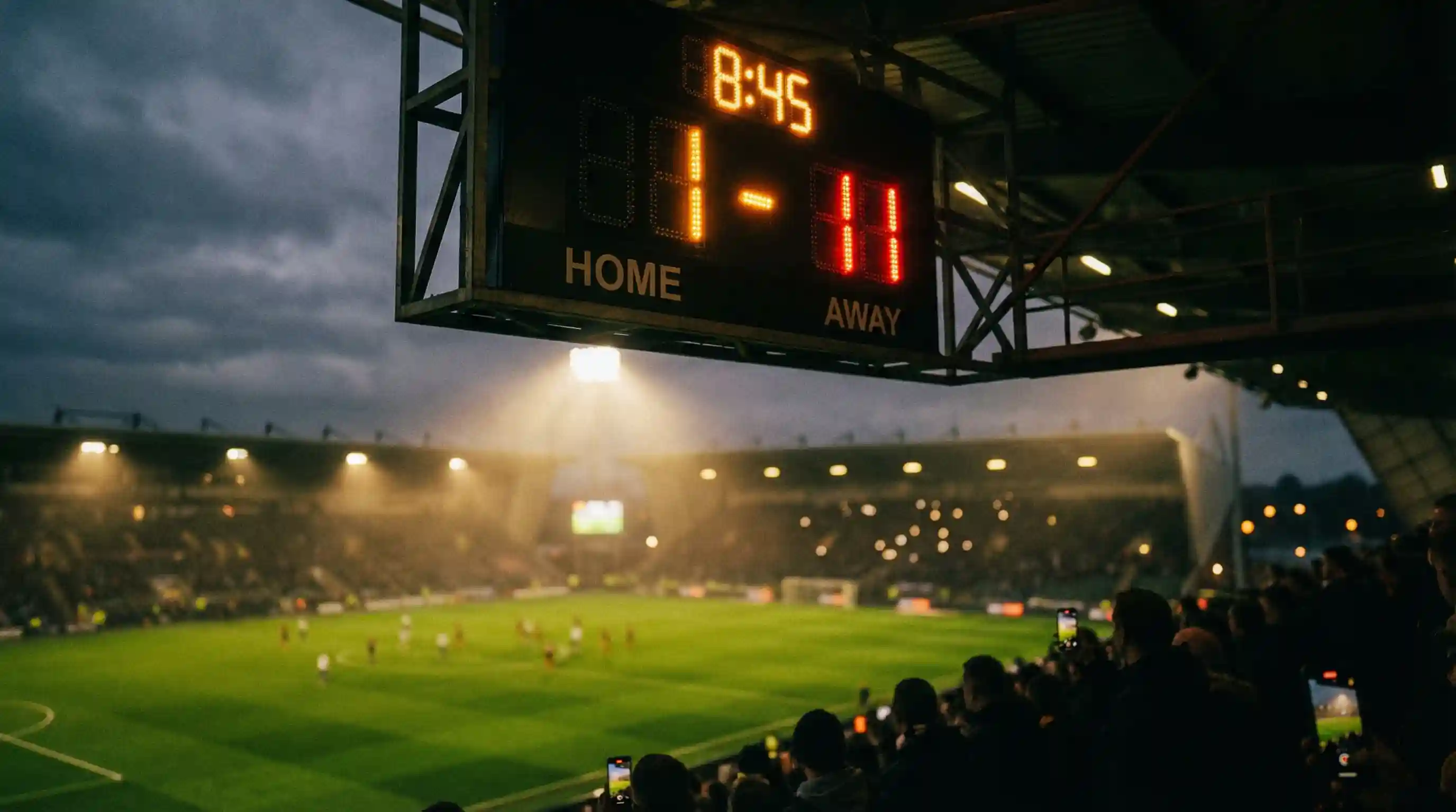 Tabellone segnapunti di una partita di calcio con focus sul mercato under over gol